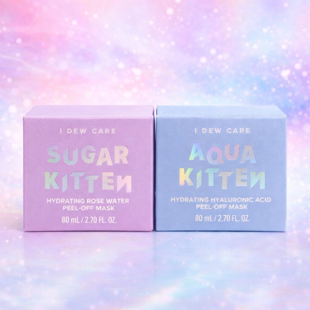 I Dew Care Sugar Kitten + Aqua Kitten Peel Off Masks Set -New in box